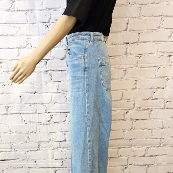 H&M - High waist culotte light wash blue jeans - Picture 8 of 11